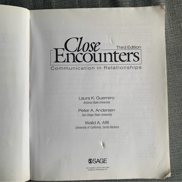 Close Encounters: Communication in Relationships 3th Edition Paperback Text Book - Picture 4 of 4